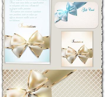 Luxury cards bows vectors