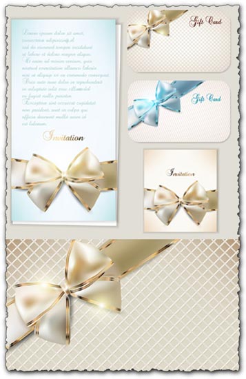 Luxury cards bows vectors