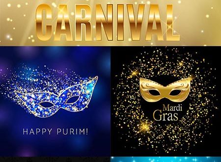 Mardi Gras carnival mask vectors