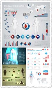 Medical infographics vector elements