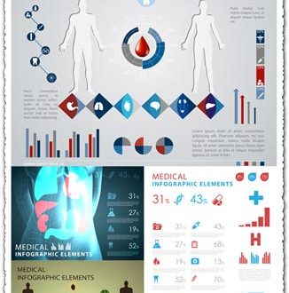Medical infographics vector elements