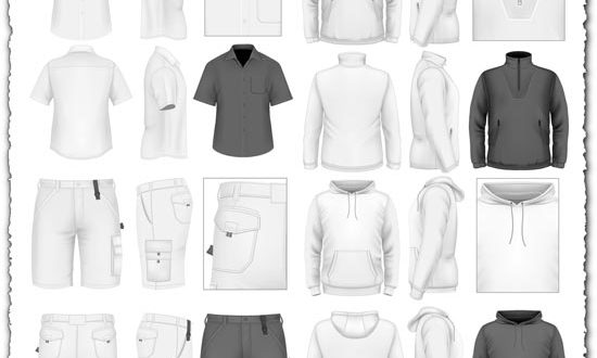 Men’s sportswear clothes vectors