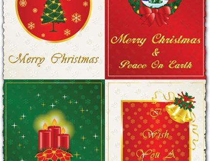 Merry christmas and new year vector cards