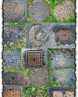 Metal manhole cover textures