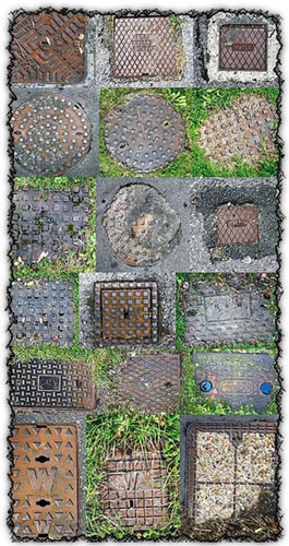 Metal manhole cover textures