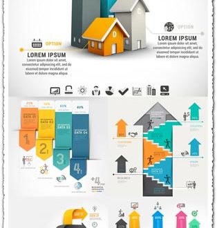 Modern infographics arrows vector