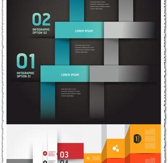 Modern option origami infographics banner