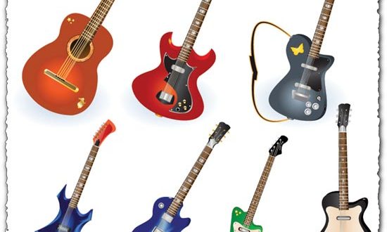 Music instruments guitar vectors