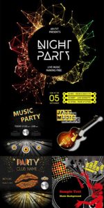 Music poster invitations vector design