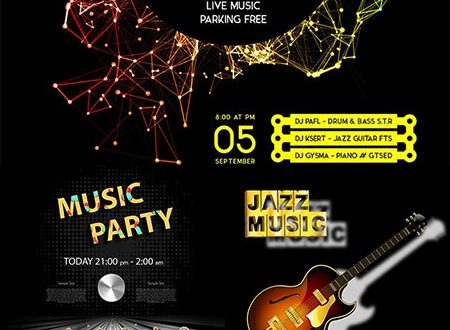 Music poster invitations vector design