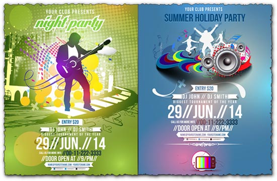 Night club party brochure vector