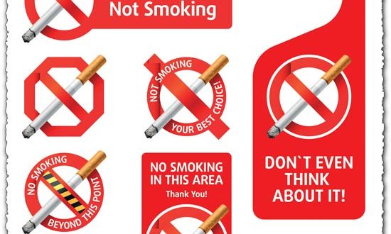 No smoking vector labels