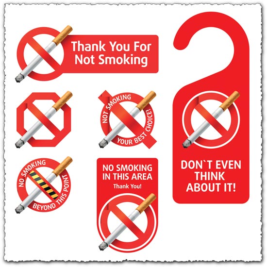 No smoking vector labels