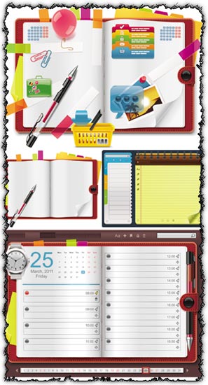 Notebook organizer vectors