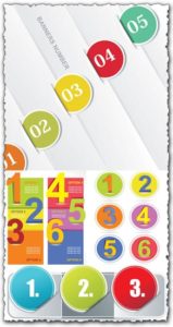 Number tags in banners vector