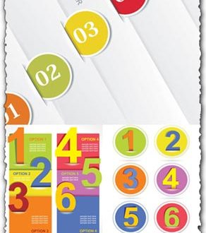 Number tags in banners vector