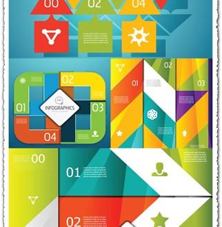 Numbered geometric shapes vector