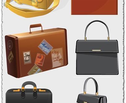Office bags and suitcases vectors