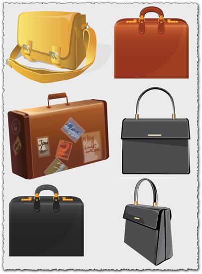 Office bags and suitcases vectors