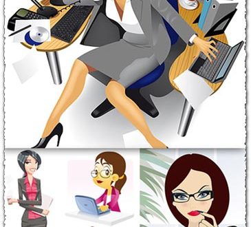 Office girls stock vectors