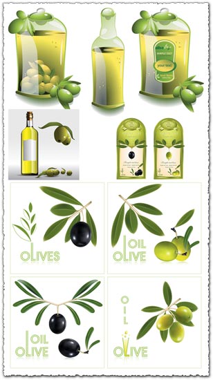 Olive oil vector labels