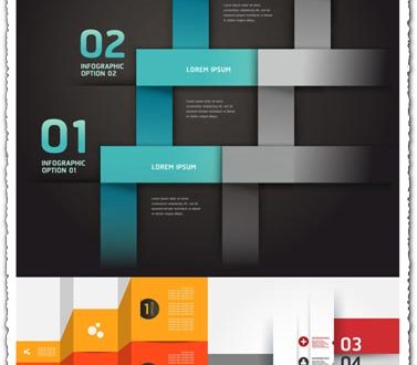 Option labels for text infographics vector