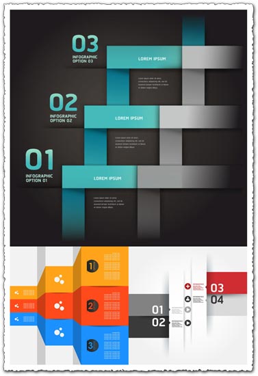 Option labels for text infographics vector