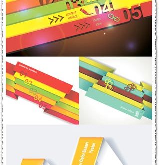 Option numbers origami infographics vector