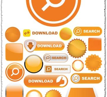 Orange vectors web elements