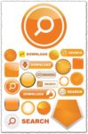Orange vectors web elements
