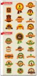 Organic food labels and tags vectors