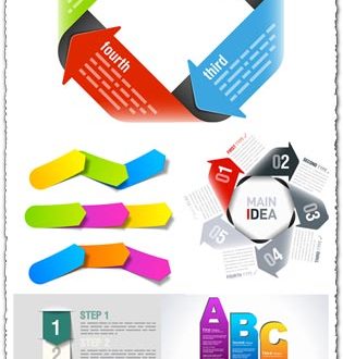 Origami arrows vector infographics shapes
