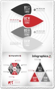 Origami business banners infographics vector