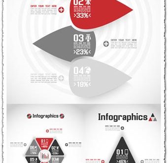 Origami business banners infographics vector