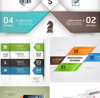 Origami business vector banners