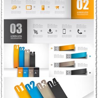 Origami charts vector labels