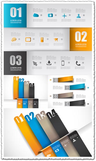 Origami charts vector labels