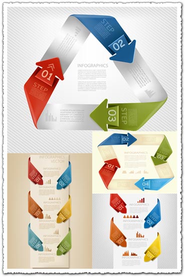 Origami label with icons vector