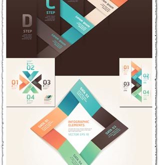 Origami numbered options infographics vector