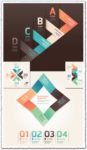Origami numbered options infographics vector