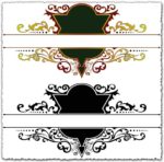 Ornamental heraldic vector labels