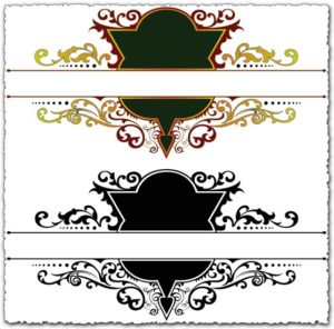 Ornamental heraldic vector labels