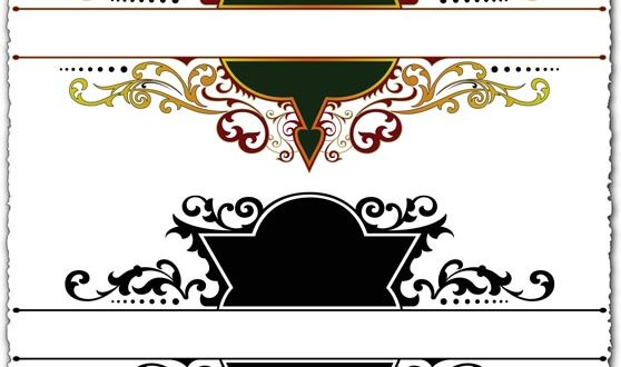 Ornamental heraldic vector labels