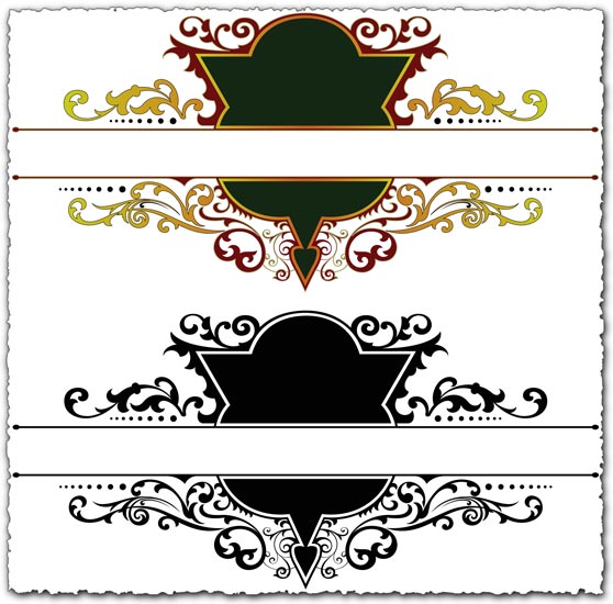 Ornamental heraldic vector labels