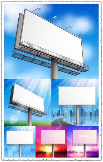 Outdoor advertising billboards vector