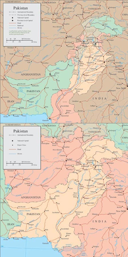 Pakistan vector maps