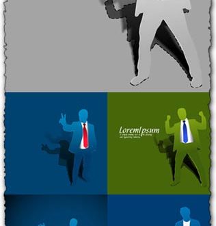 Paper businessman template vectors