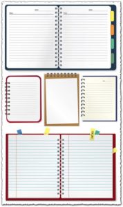 Paper notebooks vector design