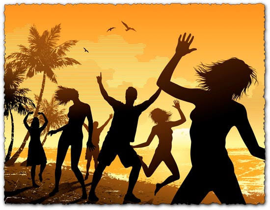 Party beach vector