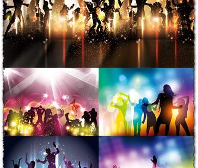 Party people silhouettes vectors